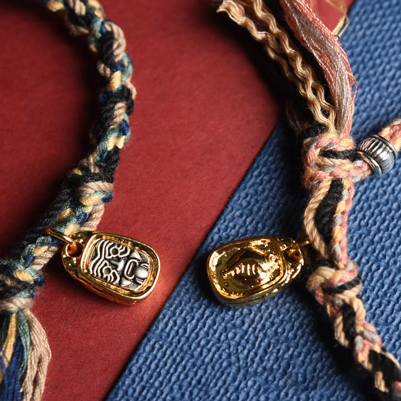 Buddha Stones Tibet Om Mani Padme Hum Carved Zakiram Focus Rope Bracelet