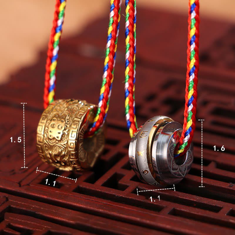 FREE Today: Creativity and Purity Om Mani Padme Hum Titanium Steel Rotatable Necklace Pendant