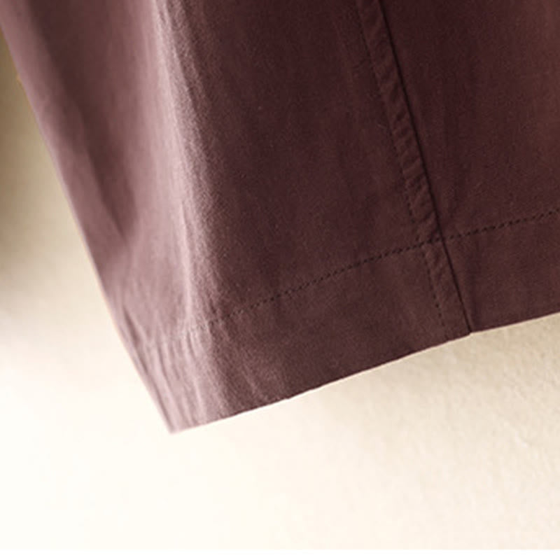 Buddha Stones Plain 7-8 Length Women's Harem Cotton Pants With Pockets
