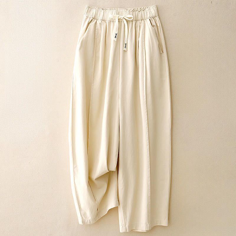 Buddha Stones Casual Rope Women's Cotton Polyester Pants With Pockets