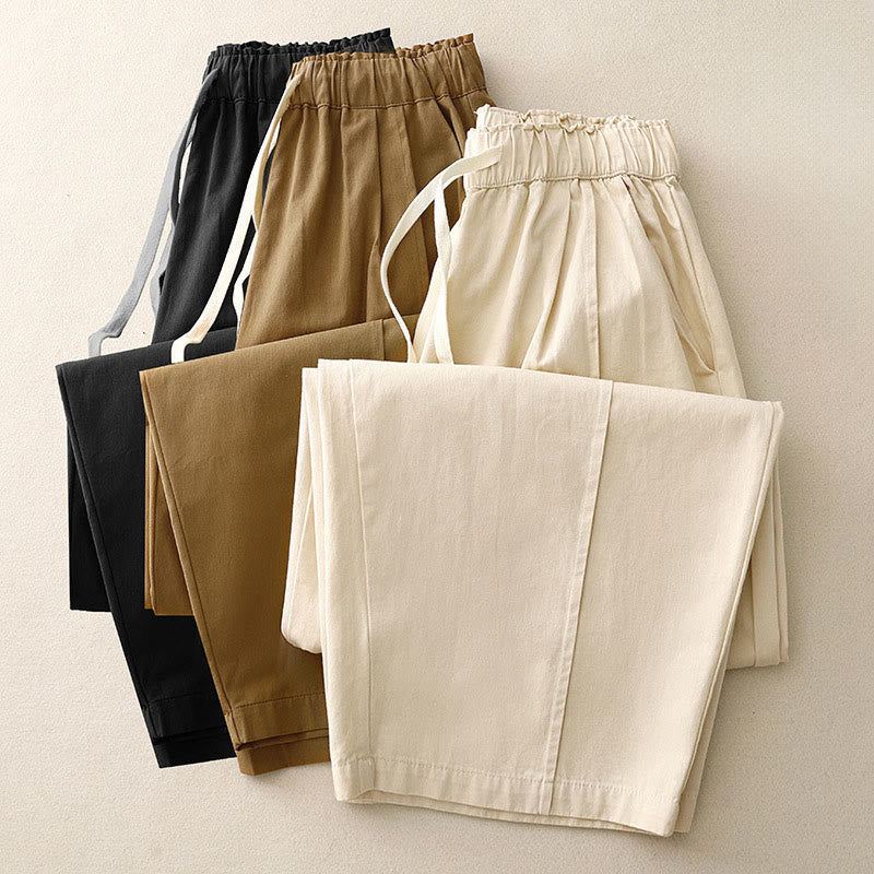 Buddha Stones Casual Rope Women's Cotton Polyester Pants With Pockets