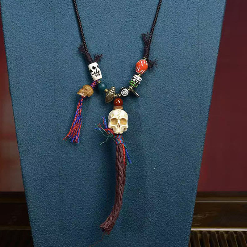 Buddha Stones Tibetan Skull The Lord Of The Corpse Forest Keep Away Evil Spirits Necklace Pendant