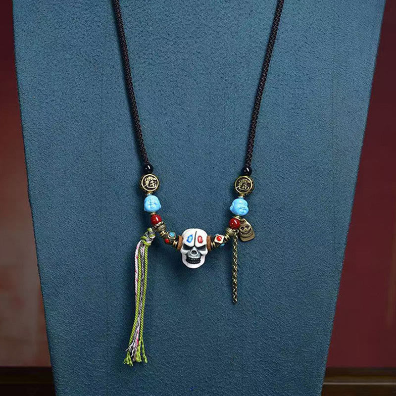 Buddha Stones Tibetan Skull The Lord Of The Corpse Forest Keep Away Evil Spirits Necklace Pendant