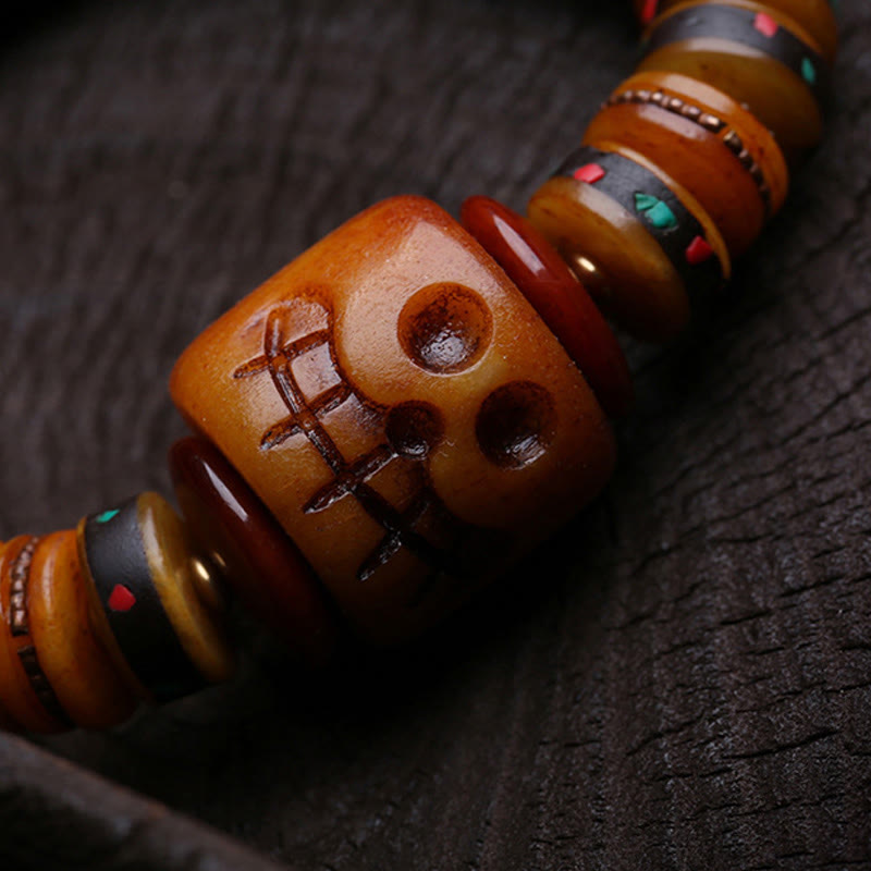 Buddha Stones Tibet Bone Beads The Lord Of The Corpse Forest Reminders of Our Impermanence Bracelet