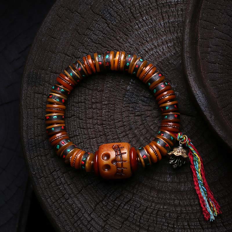 Buddha Stones Tibet Bone Beads The Lord Of The Corpse Forest Reminders of Our Impermanence Bracelet
