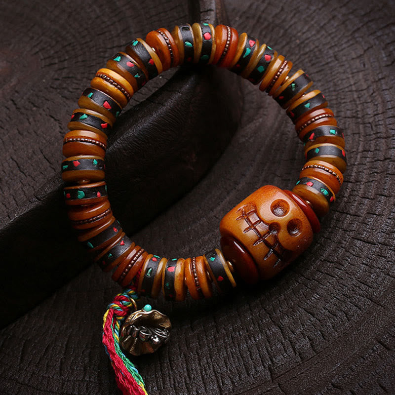 Buddha Stones Tibet Bone Beads The Lord Of The Corpse Forest Reminders of Our Impermanence Bracelet