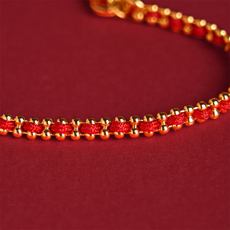 FREE Today: Wealth and Strength Red String Copper Brass Gourd Bracelet