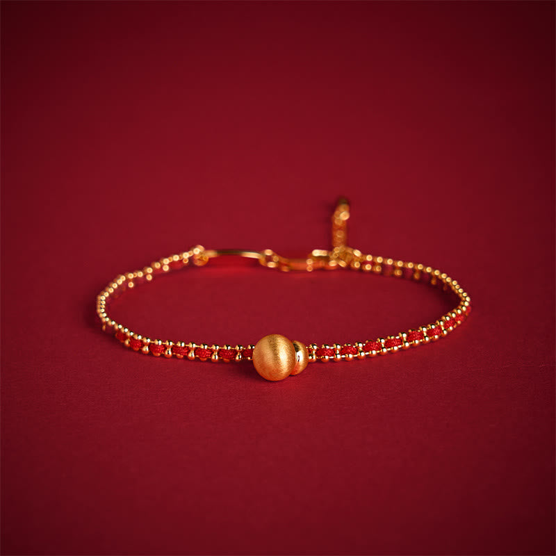 FREE Today: Wealth and Strength Red String Copper Brass Gourd Bracelet