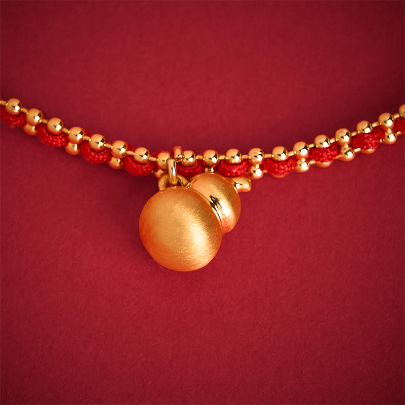 FREE Today: Wealth and Strength Red String Copper Brass Gourd Bracelet