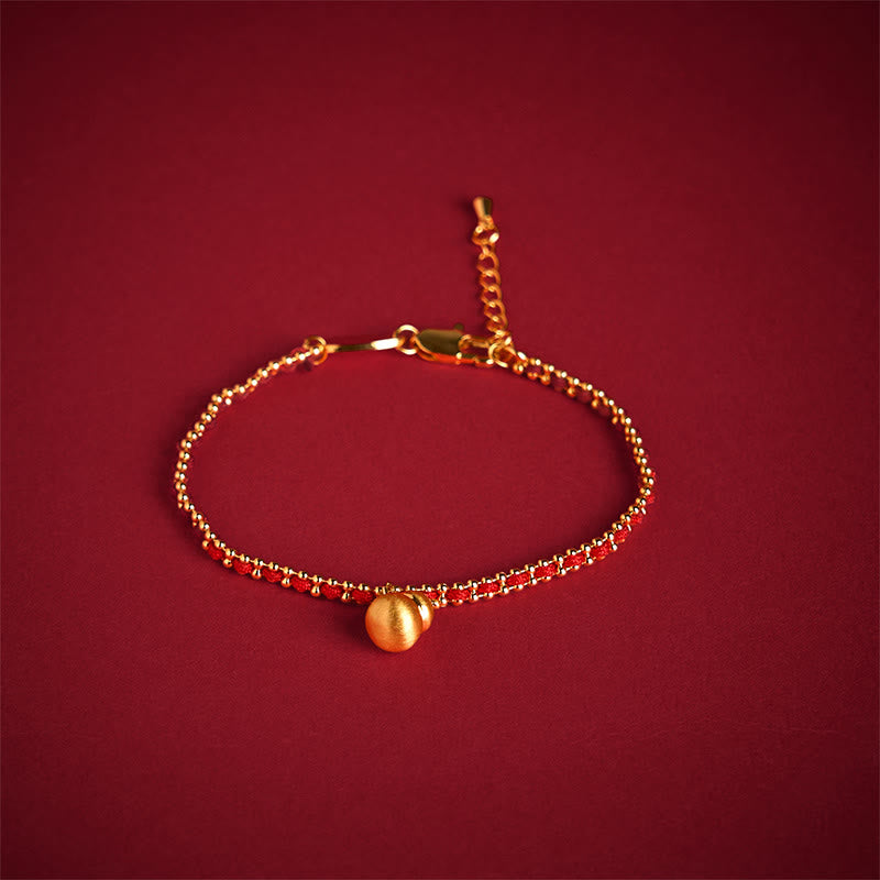 FREE Today: Wealth and Strength Red String Copper Brass Gourd Bracelet