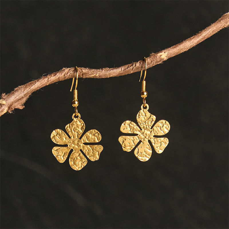 FREE Today: Balance and Calm Elegant Titanium Steel Hammer Marks Earrings