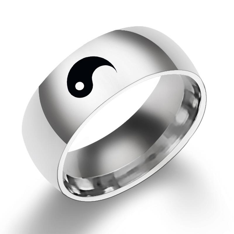 Yin Yang Balance Titanium Steel Couple Ring (Extra 40% Off | USE CODE: FS40)