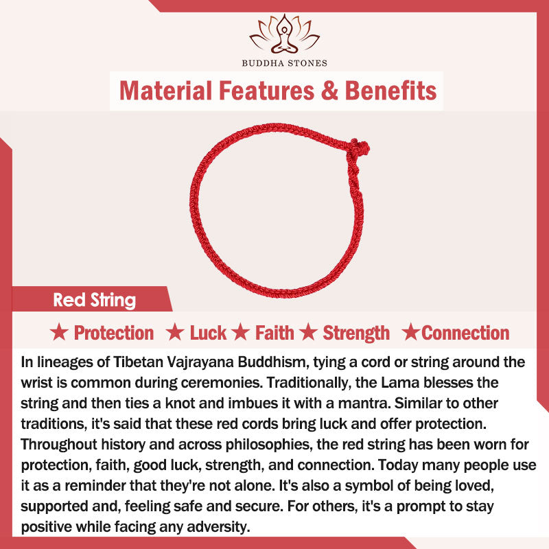 Buddha Stones 925 Sterling Silver Cat Red String Bracelet