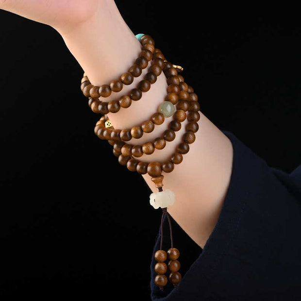 Buddhazens Tibetan Rosewood Protection Calm Bracelet Mala Mala Bracelet BS 9