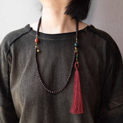 Buddhazens 108 Mala Beads Natural Tibet Purple Bodhi Seed Auspiciousness Bracelet Mala Bracelet BS 11