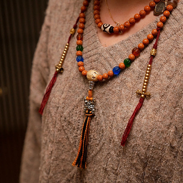 Buddhazens Tibet Bodhi Seed 108 Mala Beads Wisdom Peace Bracelet Necklace Mala Bracelet BS 4