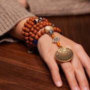 Buddhazens Tibet Bodhi Seed 108 Mala Beads Wisdom Peace Bracelet Necklace Mala Bracelet BS 5