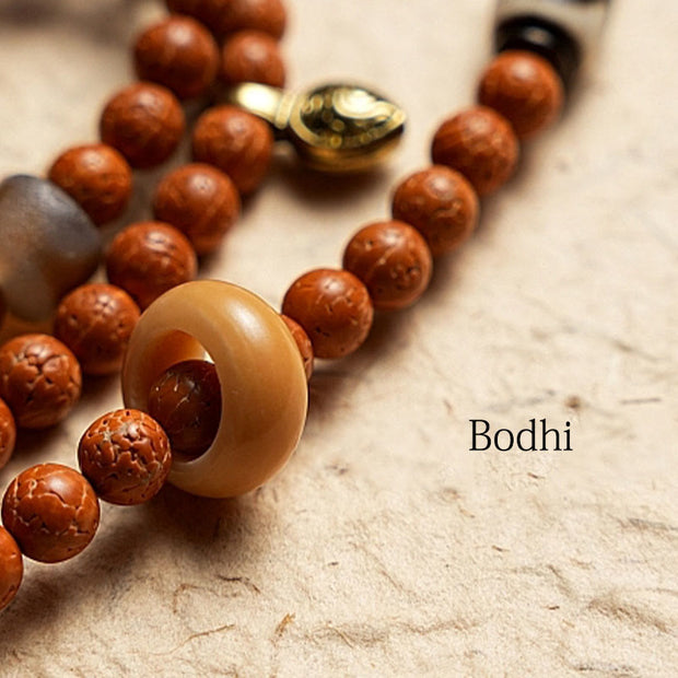 Buddhazens Tibet Bodhi Seed 108 Mala Beads Wisdom Peace Bracelet Necklace Mala Bracelet BS 16