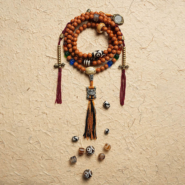 Buddhazens Tibet Bodhi Seed 108 Mala Beads Wisdom Peace Bracelet Necklace Mala Bracelet BS 22