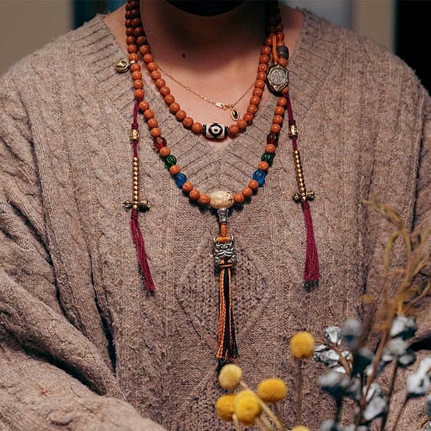 Buddhazens Tibet Bodhi Seed 108 Mala Beads Wisdom Peace Bracelet Necklace Mala Bracelet BS 11