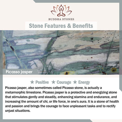 FREE Today: Courage Energy Natural Picasso Jasper Square Lava Rock Bracelet