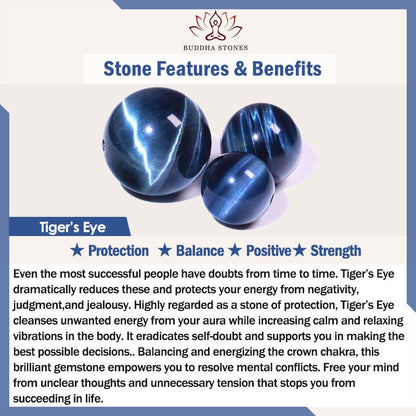 FREE Today: Positive Strength Natural Blue Tiger Eye Om Mani Padme Hum Bracelet