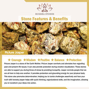 Buddhazens 108 Mala Beads Turquoise Picture Jasper Bead Tassel Balance Bracelet