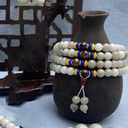 Buddhazens 108 Mala Beads Natural Shetai jade Luck Prosperity Bracelet Mala Bracelet BS 1