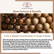 Buddhazens 108 Mala Teardrop Beads Natural Phoebe Zhennan Wood Protection Bracelet Mala Bracelet BS 4