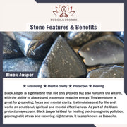 Buddhazens 108 Mala Beads Black Jasper Rhodonite Khaki Tassel Healing Bracelet