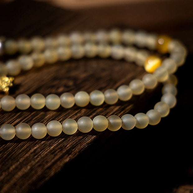 Buddhazens Tibet 108 Mala Beads Chinese Zodiac Natal Buddha Natural Sheep Horn Wealth Bracelet Mala Bracelet BS 12