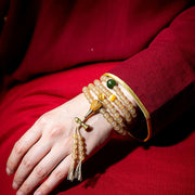 Buddhazens Tibet 108 Mala Beads Chinese Zodiac Natal Buddha Natural Sheep Horn Wealth Bracelet Mala Bracelet BS 2