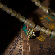 Buddhazens Tibet 108 Mala Beads Chinese Zodiac Natal Buddha Natural Sheep Horn Wealth Bracelet Mala Bracelet BS 11