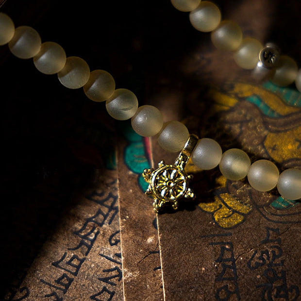 Buddhazens Tibet 108 Mala Beads Chinese Zodiac Natal Buddha Natural Sheep Horn Wealth Bracelet Mala Bracelet BS 11