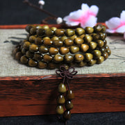 Buddhazens 108 Mala Teardrop Beads Natural Phoebe Zhennan Wood Protection Bracelet Mala Bracelet BS Phoebe Zhennan Wood(Wrist Circumference: 14-19cm)