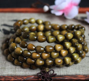 Buddhazens 108 Mala Teardrop Beads Natural Phoebe Zhennan Wood Protection Bracelet Mala Bracelet BS 1
