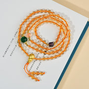 Buddhazens 108 Mala Beads Citrine Happiness Bracelet Mala Bracelet BS 1