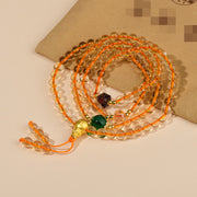Buddhazens 108 Mala Beads Citrine Happiness Bracelet Mala Bracelet BS Citrine(Wrist Circumference: 14-16cm)