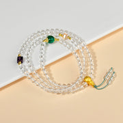 Buddhazens 108 Mala Beads White Crystal Clarity Bracelet Mala Bracelet BS 2