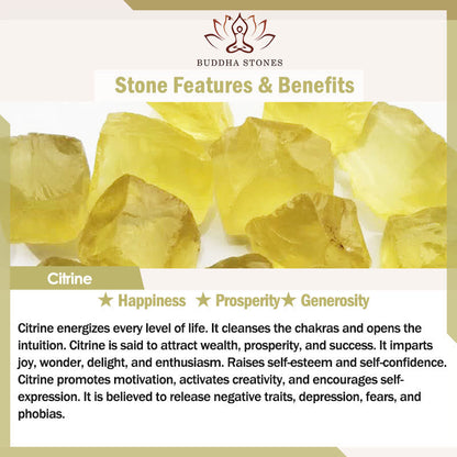 Buddha Stones Natural Citrine Om Mani Padme Hum Prosperity Bracelet