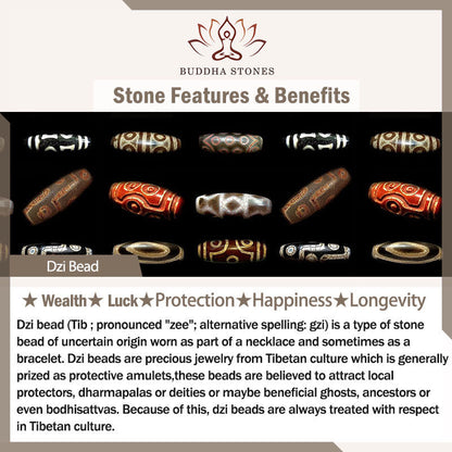 Buddha Stones Tibetan Dzi Bead Skull The Lord of the Corpse Forest Wealth Bracelet