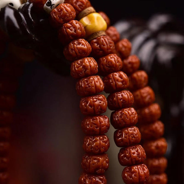 Buddhazens 108 Beads Rudraksha Bodhi Seed Wealth Tassel Mala