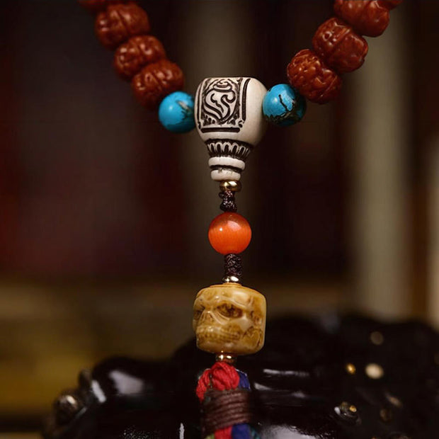 Buddhazens 108 Beads Rudraksha Bodhi Seed Wealth Tassel Mala