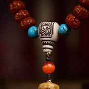 Buddhazens 108 Beads Rudraksha Bodhi Seed Wealth Tassel Mala