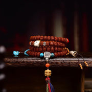 Buddhazens 108 Beads Rudraksha Bodhi Seed Wealth Tassel Mala