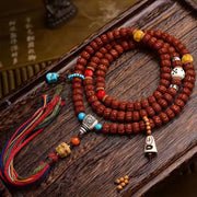 Buddhazens 108 Beads Rudraksha Bodhi Seed Wealth Tassel Mala