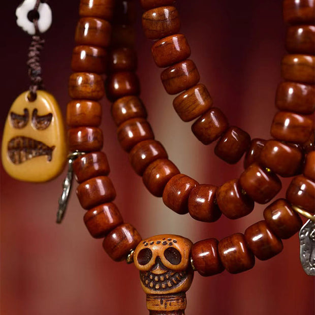 Buddhazens Tibet 108 Beads Bone Beads Dzi Bead Strength Mala