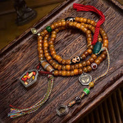 Buddhazens Tibetan 108 Beads Camel Bone Luck Tassel Mala