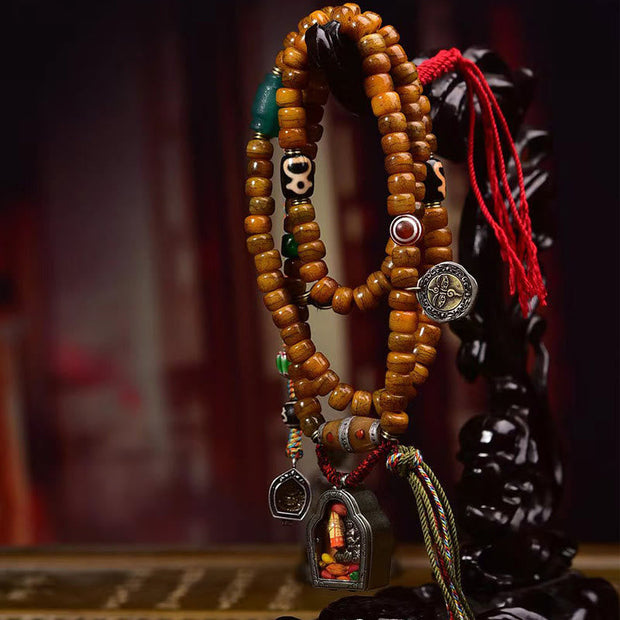 Buddhazens Tibetan 108 Beads Camel Bone Luck Tassel Mala