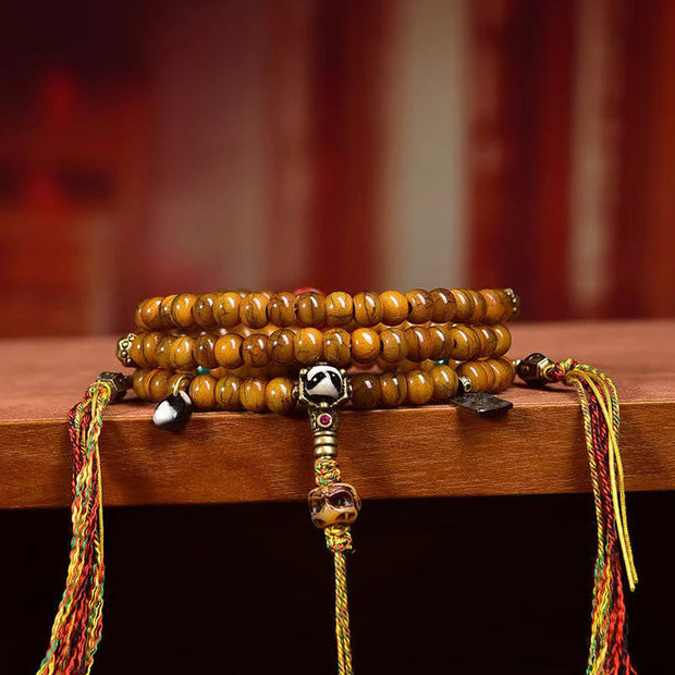 Buddhazens Tibetan 108 Beads Bone Beads Dzi Bead Keep Away Evil Spirits Mala